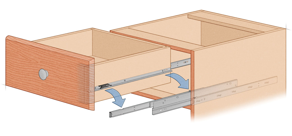 Heavy Duty Accuride 4034 side mount illustration