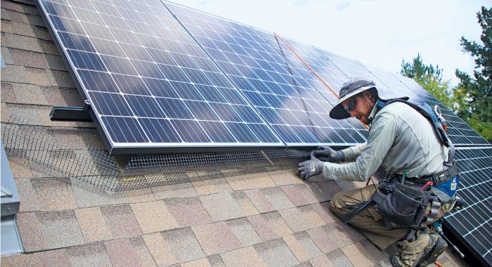 solar PV panels on house roof