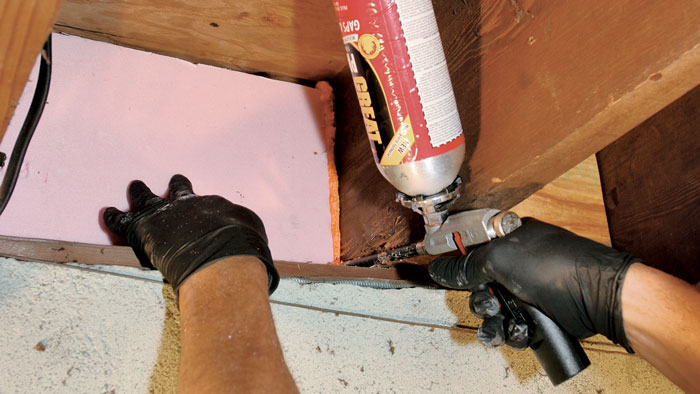 air-sealing-rim joist with foam insulation