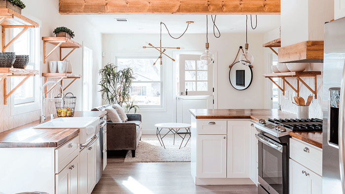 bright white new kitchen