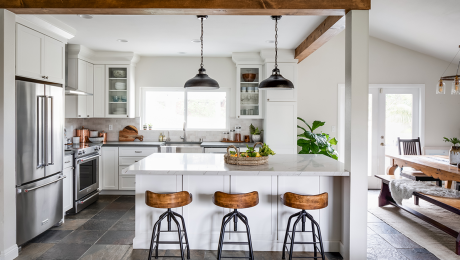 Large kitchen with island