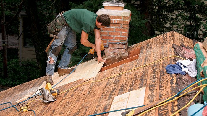 install a new roof on a house